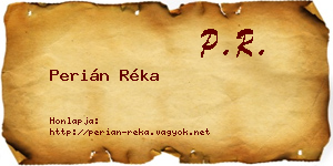 Perián Réka névjegykártya